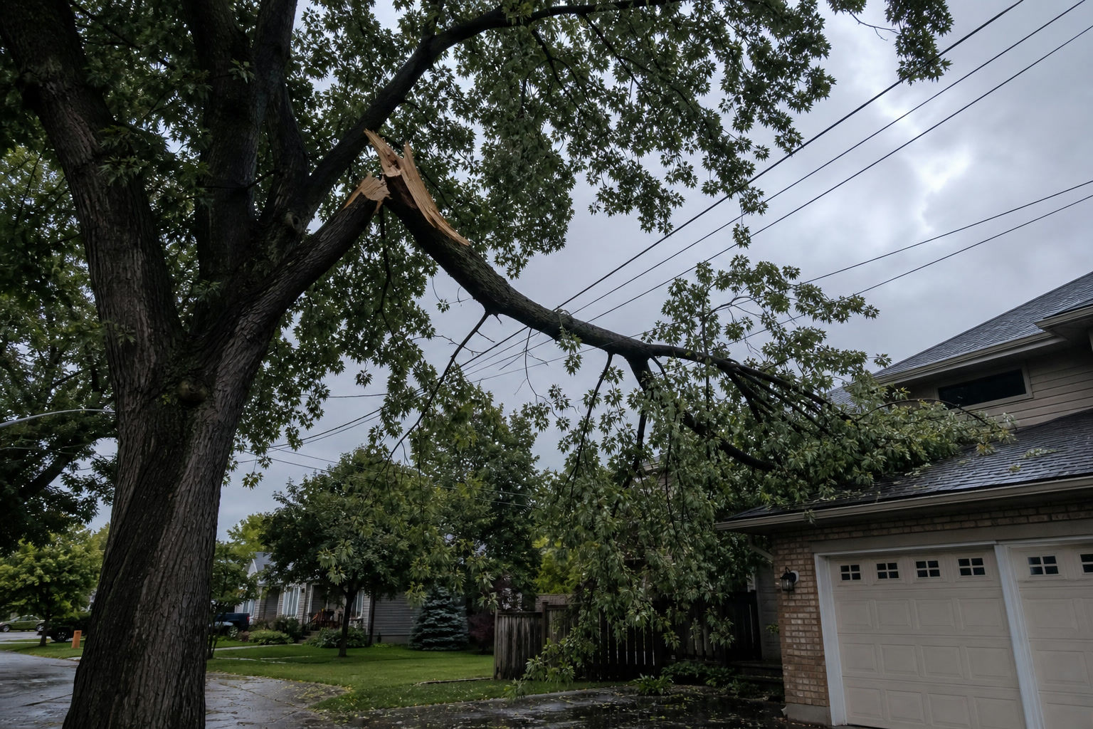 Hanging broken limb hazard