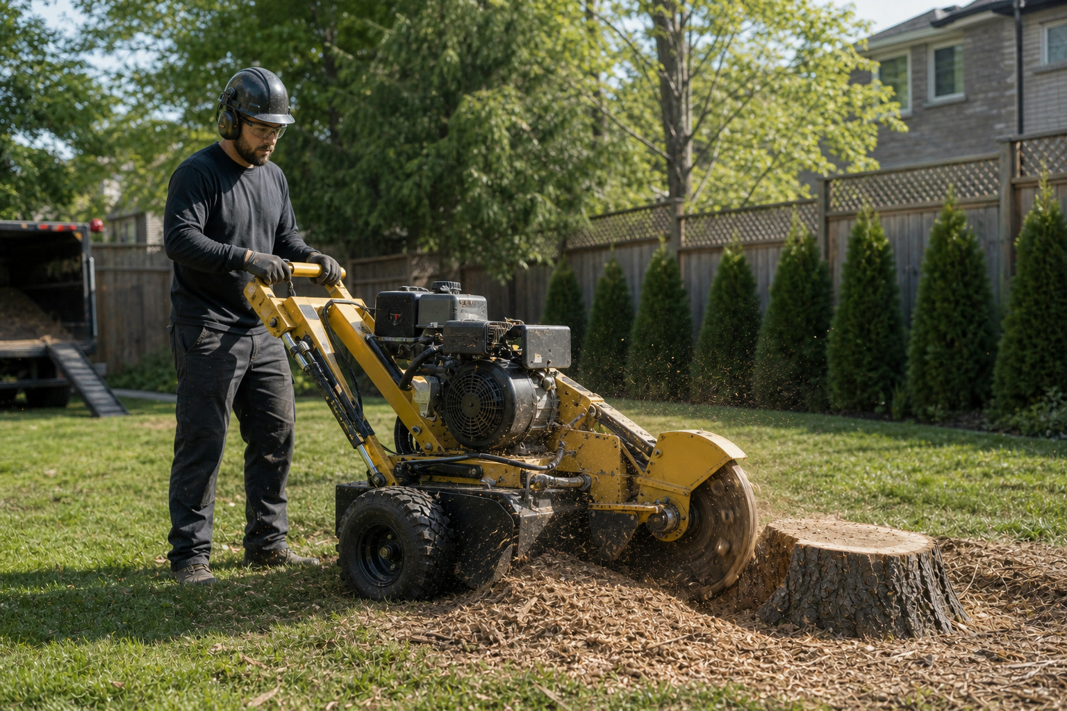 Stump grinding service